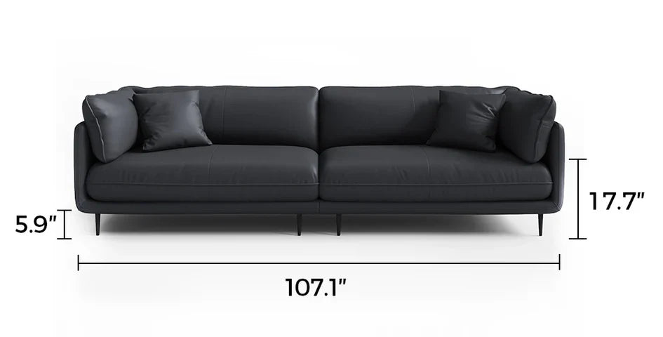 Vanilla Black Leather Sofa
