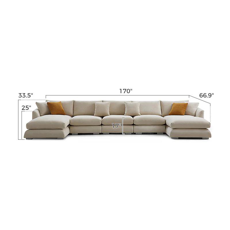Feathers U-Sectional / Beige