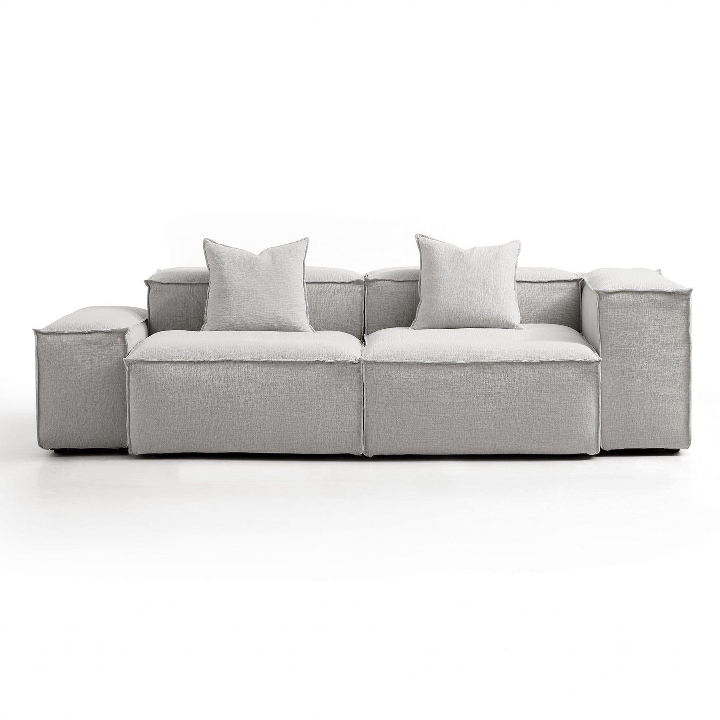 Freedom Modular White Sofa-Gray-106.3″-Low & High
