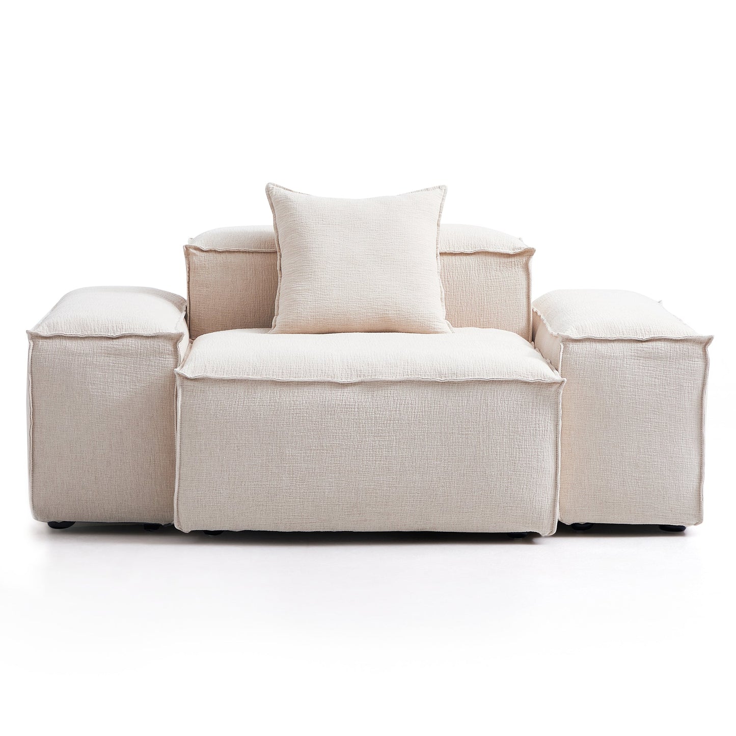 Freedom Modular Gray Accent Armchair-Khaki-Low