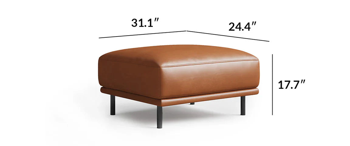 Noble Black Leather Sofa Set and Ottoman
