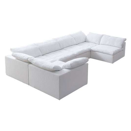 Tender Wabi Sabi U Shaped Sectional with One Open End-hidden
