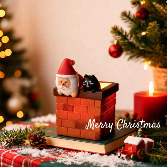 Christmas Chimney Luminous Ornament Gift Box Style Porch Decoration For Family Holiday Surprise Small Gift Universal