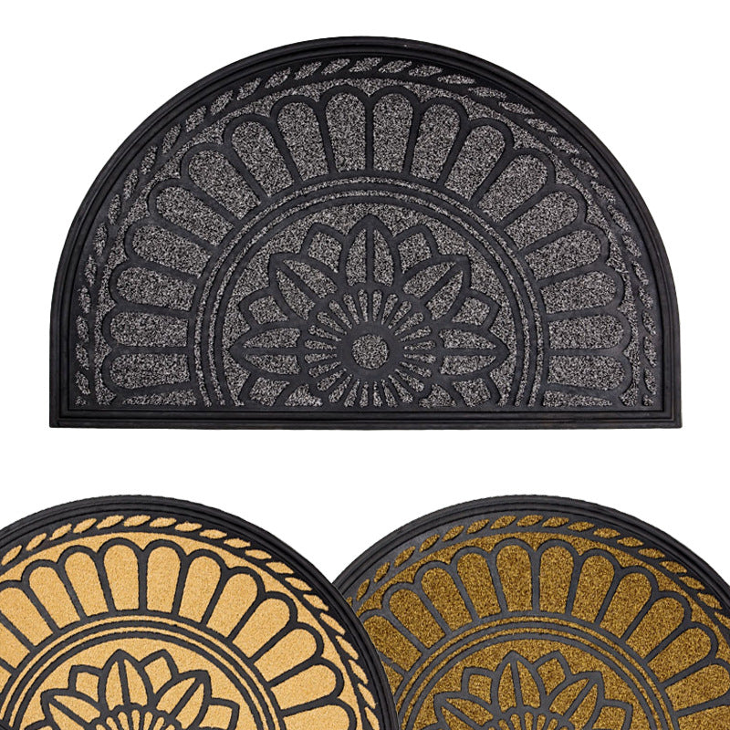 Entrance Door Semi-Circular Rubber Floor Mats Are Wear-Resistant And Easy To Care For Home And Commercial Anti-Slip Rubber Door Mats