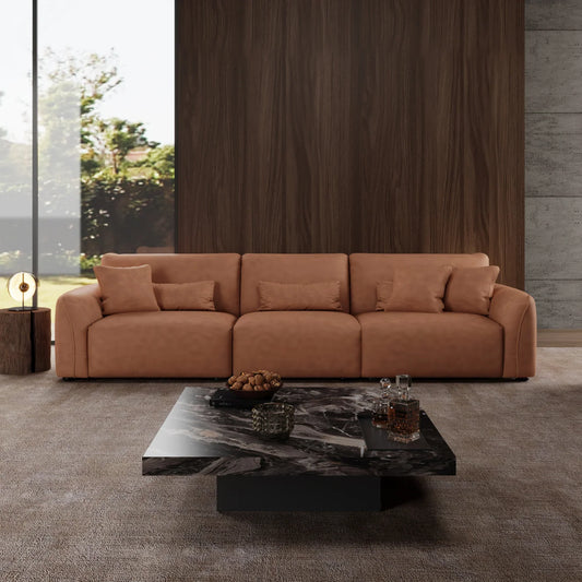 Milano Moda Minimalist Brown Sofa