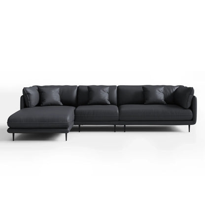 Vanilla Black Leather Sectional