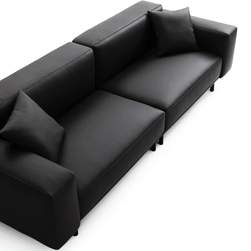 Noble Black Leather Sofa