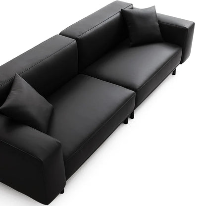 Noble Black Leather Sofa