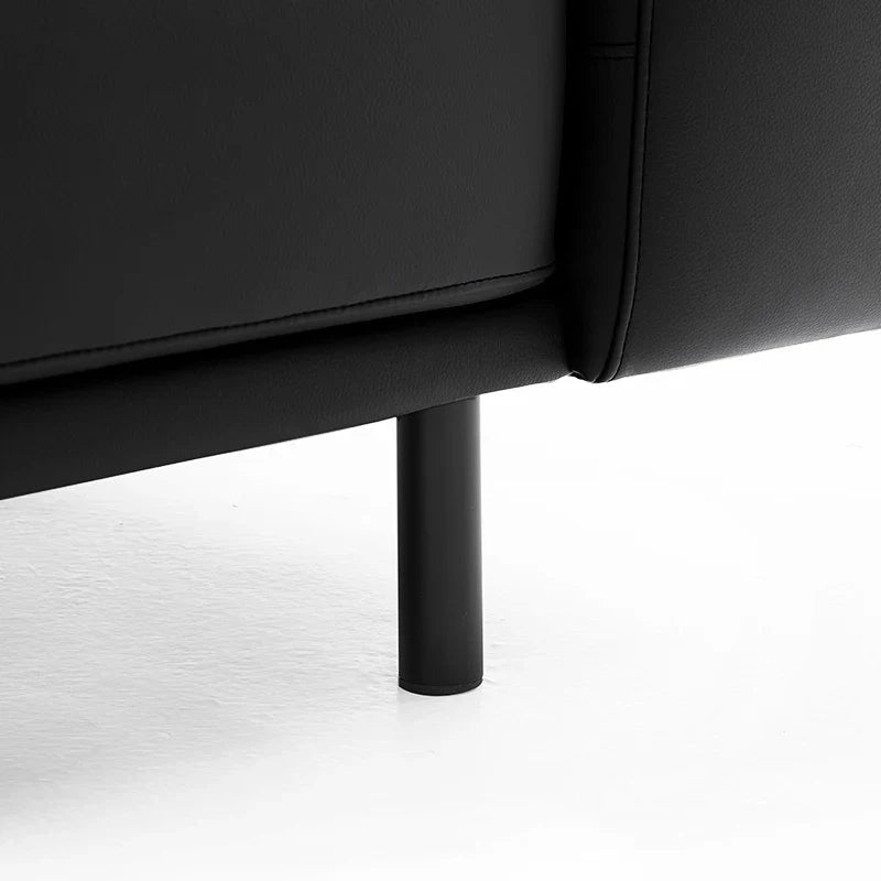 Noble Black Leather Sofa Set and Ottoman