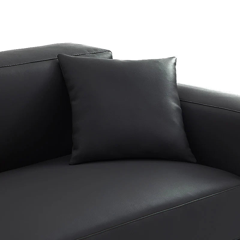 Noble Black Leather Sofa Set