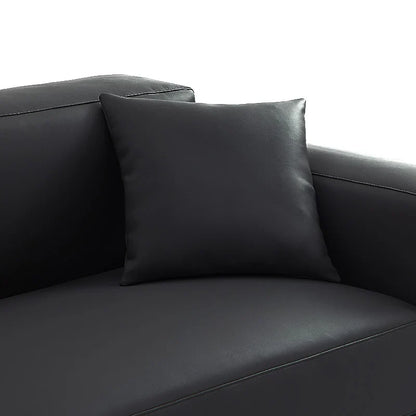 Noble Black Leather Sofa Set