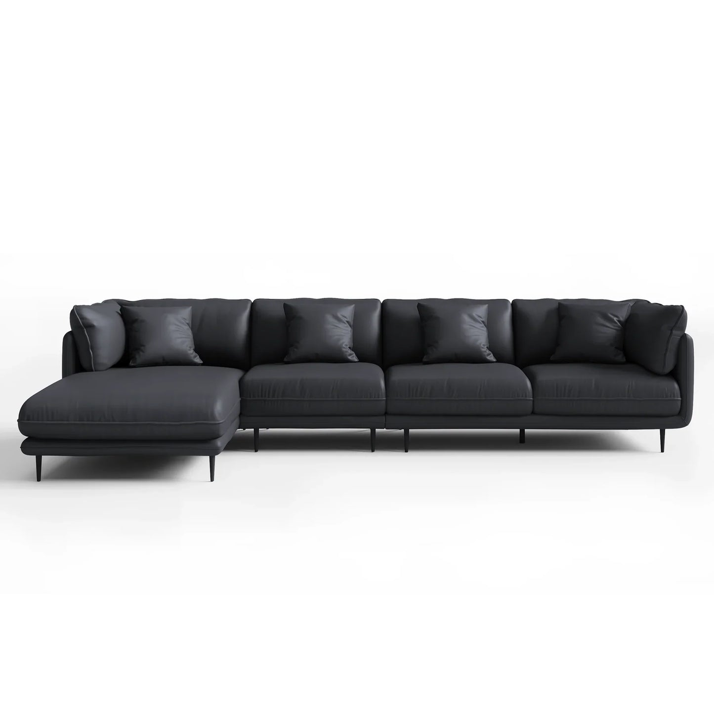 Vanilla Black Leather Sectional