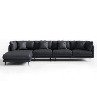 Vanilla Black Leather Sectional