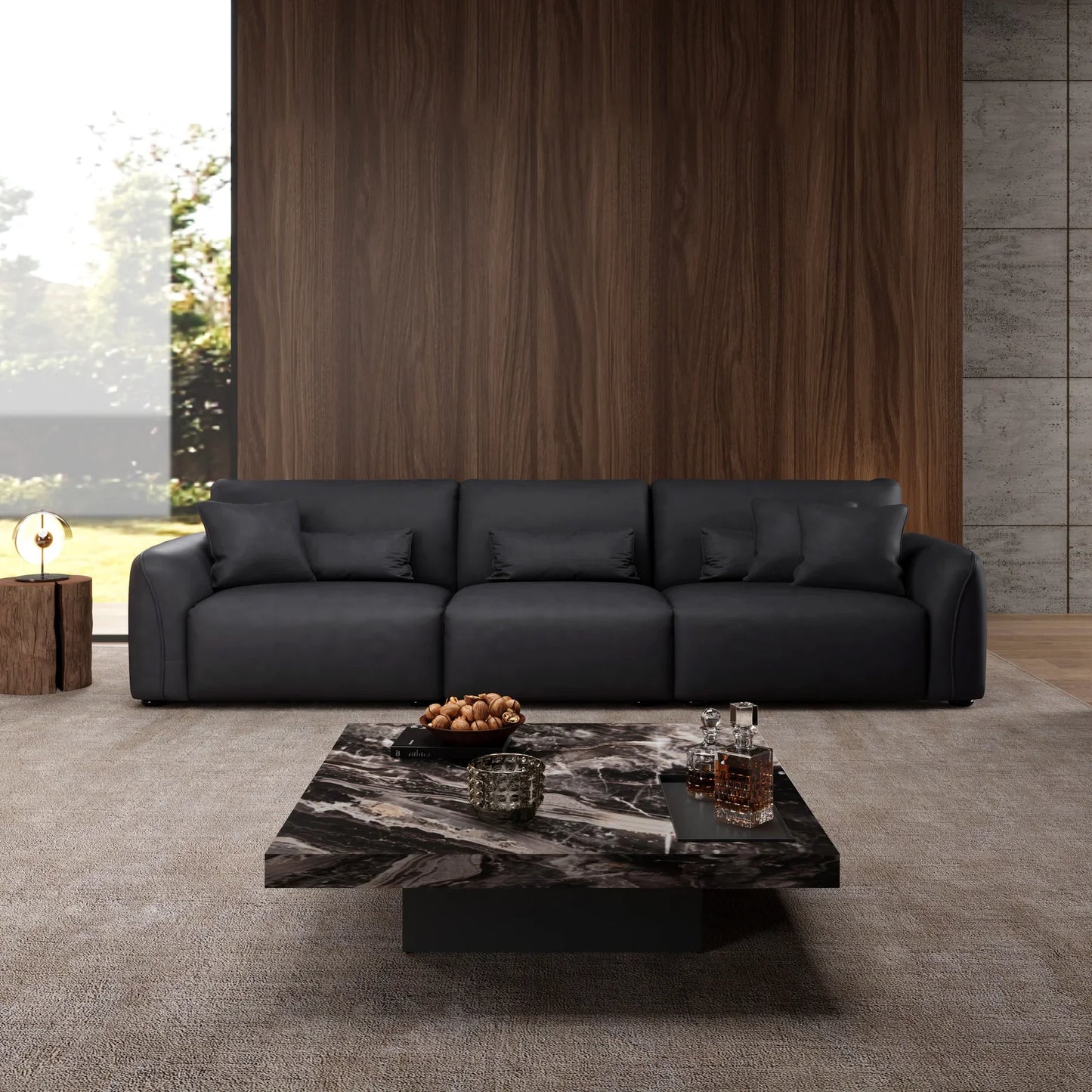 Milano Moda Minimalist Black Sofa