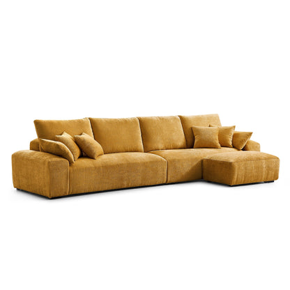 The Empress Gray Sofa and Ottoman-Yellow-140.1"