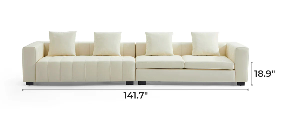 Piano Beige Leather Sofa