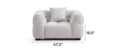 Boba Cream Leathaire Armchair