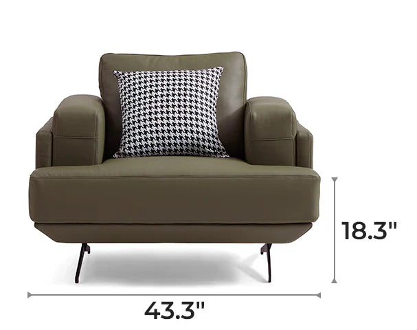 Olivia Top Grain Genuine Leather Armchair