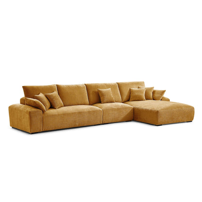 The Empress Beige Sectional-Yellow-150.8"-Facing Right