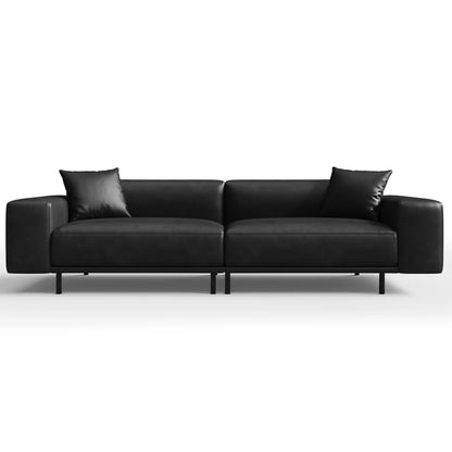 Noble Black Leather Sofa