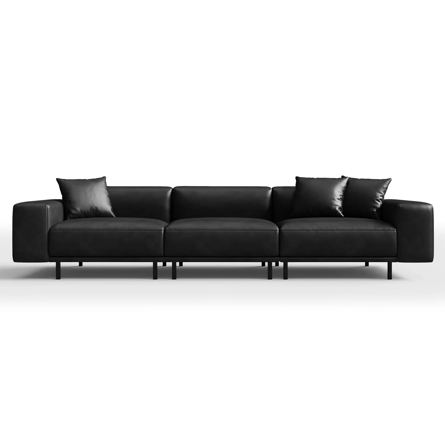 Noble Black Leather Sofa