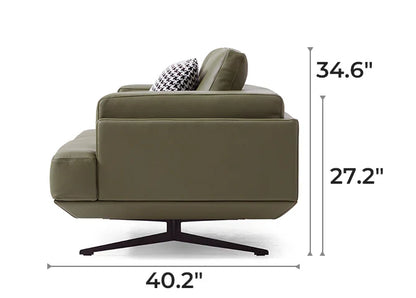 Olivia Green Top Grain Genuine Leather Sofa Set