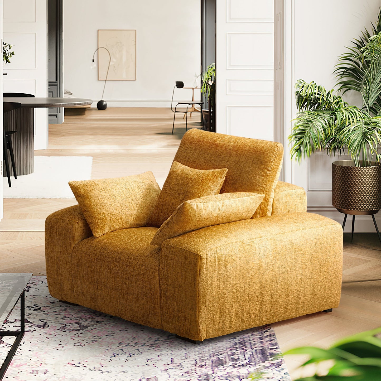 The Empress Camel Armchair-Yellow
