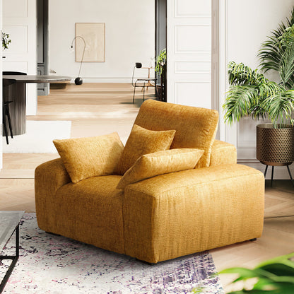 The Empress Beige Armchair-Yellow