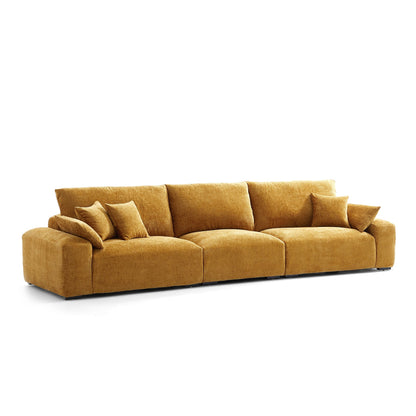 The Empress Gray Sofa-Yellow-141.7″