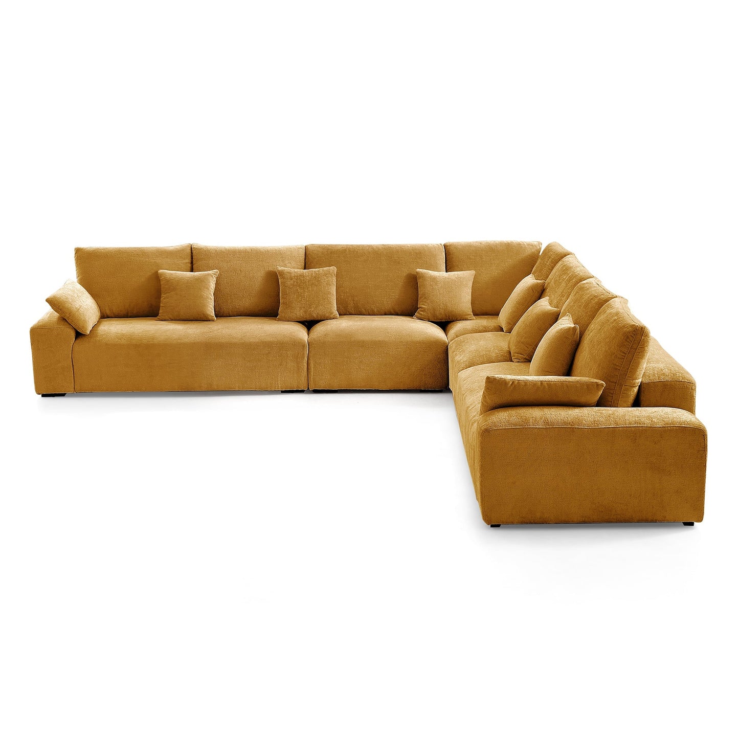 The Empress Beige Corner Sectional Sofa-Yellow-144.9"