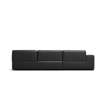 Domus Modular Dark Gray  Leather U Shaped Sectional-Black-Facing Left