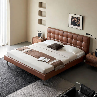 Mocha Slice Leather Bed-Brown