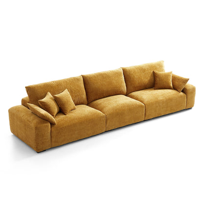 The Empress Gray Sofa-Yellow-141.7″