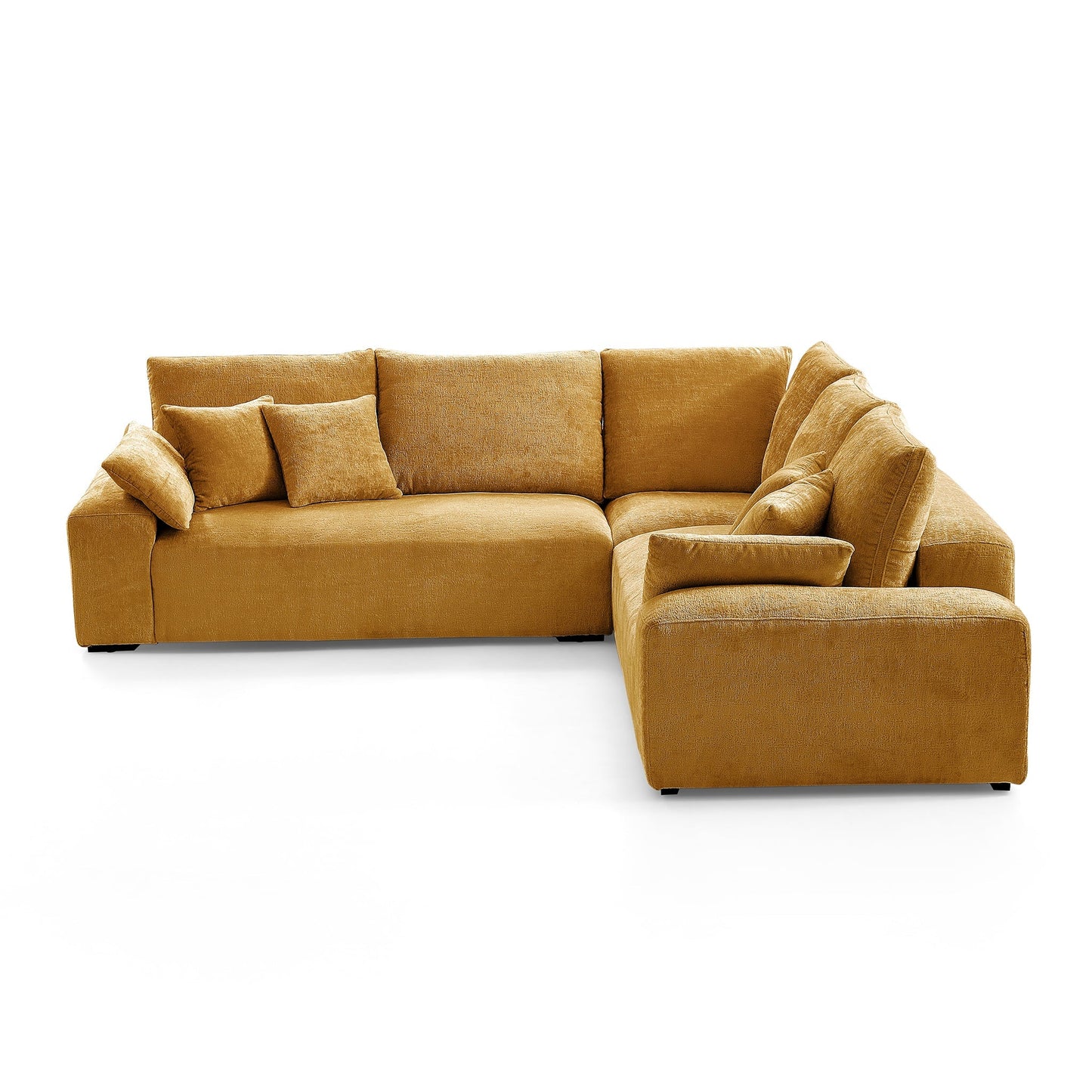 The Empress Beige Corner Sectional Sofa-Yellow-109.5"