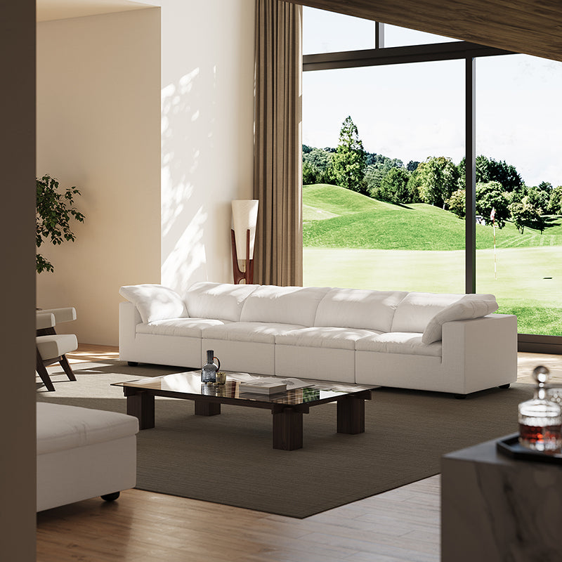Tender Wabi Sabi Light Gray Sofa-White-165.4"