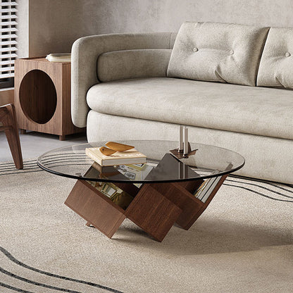 Scandinavian Magic Cube Glass Coffee Table-35.4″