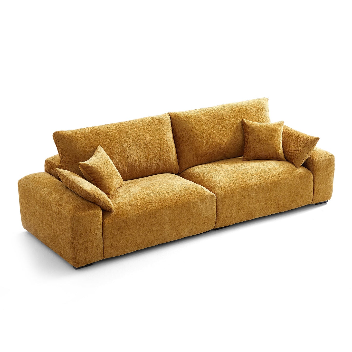 The Empress Gray Sofa-Yellow-106.3″