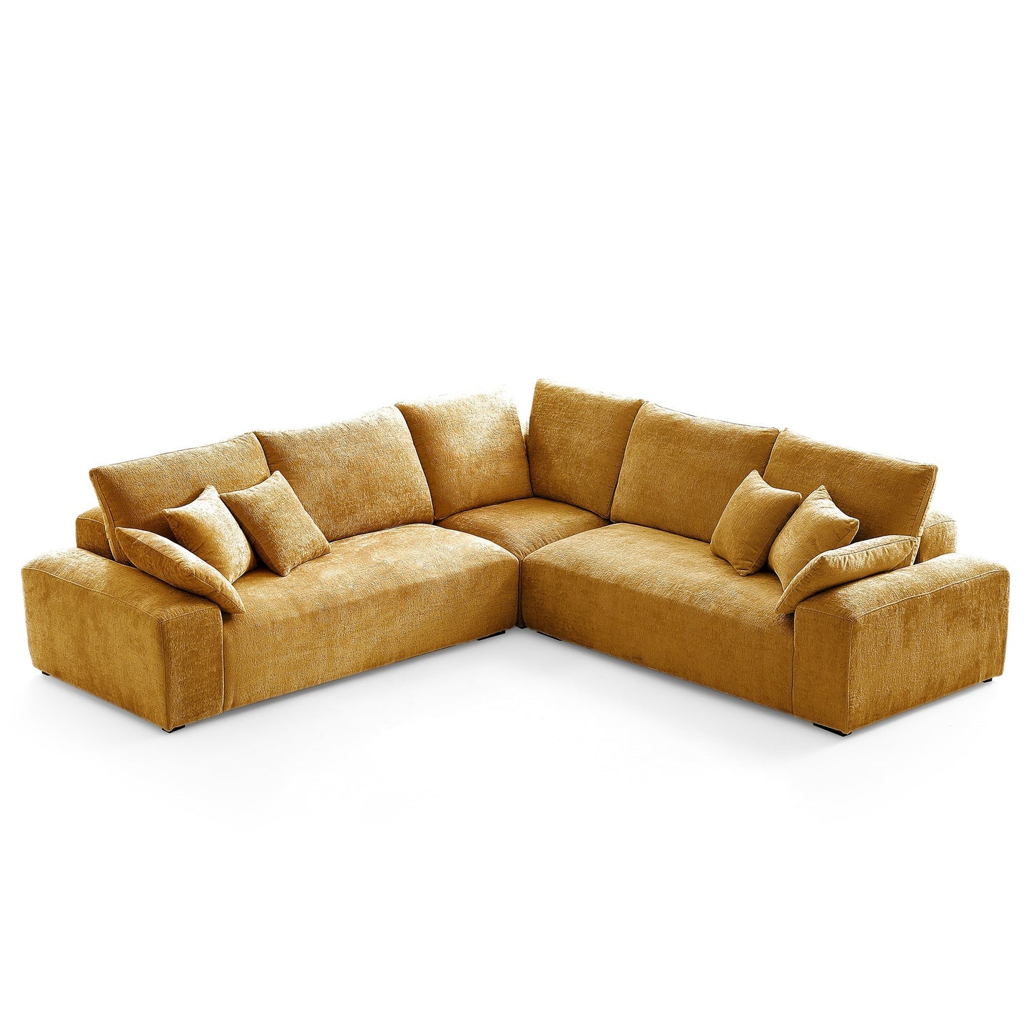 The Empress Beige Corner Sectional Sofa-Yellow-109.5"