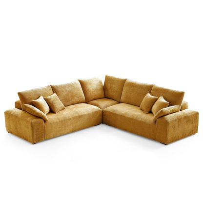 The Empress Gray Corner Sectional Sofa-Yellow-109.5"