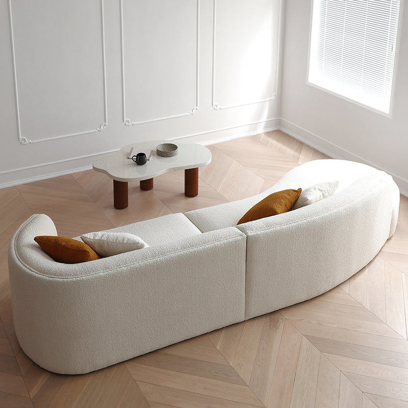 Wabi Sabi White Crescent Bay Sofa-White