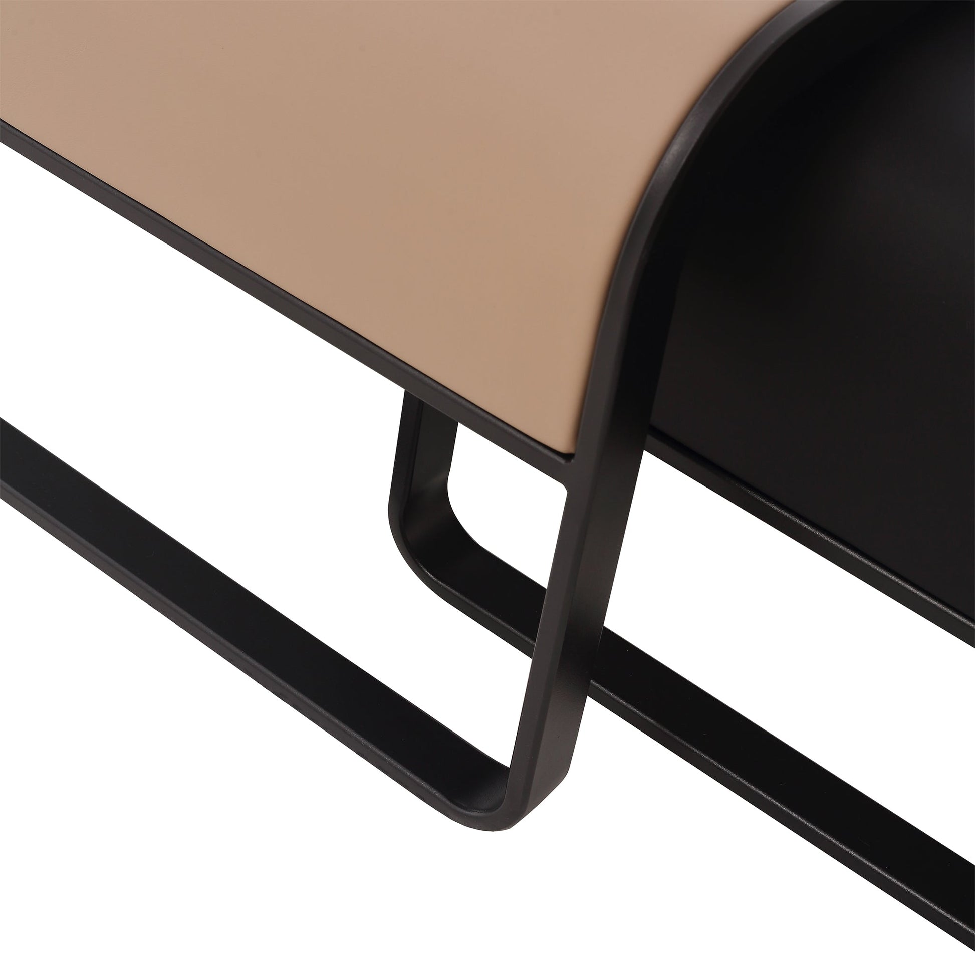 Duet coffee table set-39.4″ & 31.5″-Khaki & Black