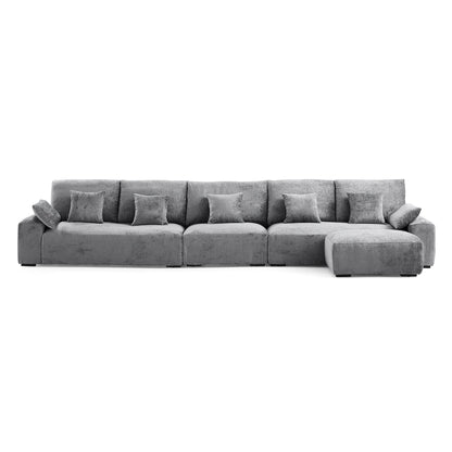 The Empress Gray Sofa and Ottoman-Gray-175.6"