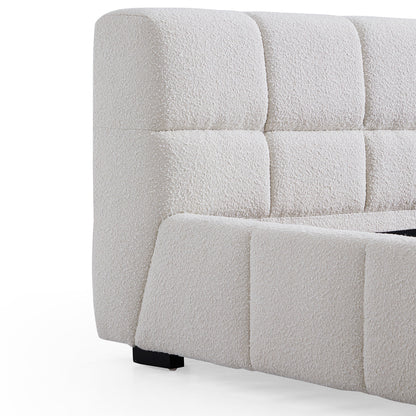 Cushy Boucle Fabric Bed-White