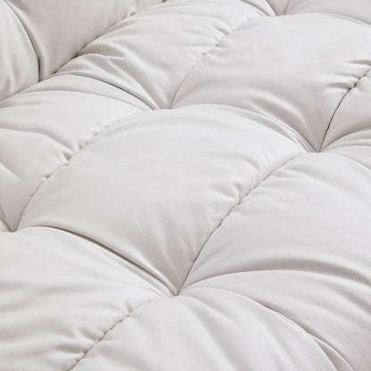Boba Cream Leathaire Sectional Set-White