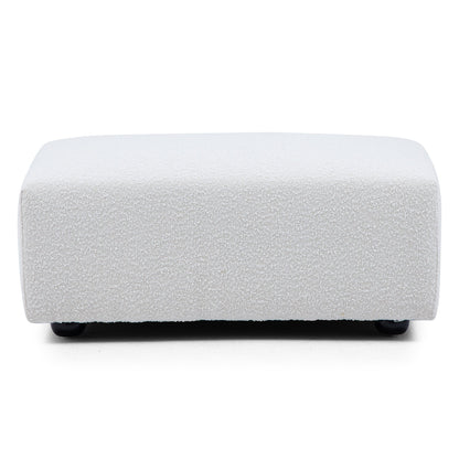 Nordic Modern Gray Sofa with Ottoman-White