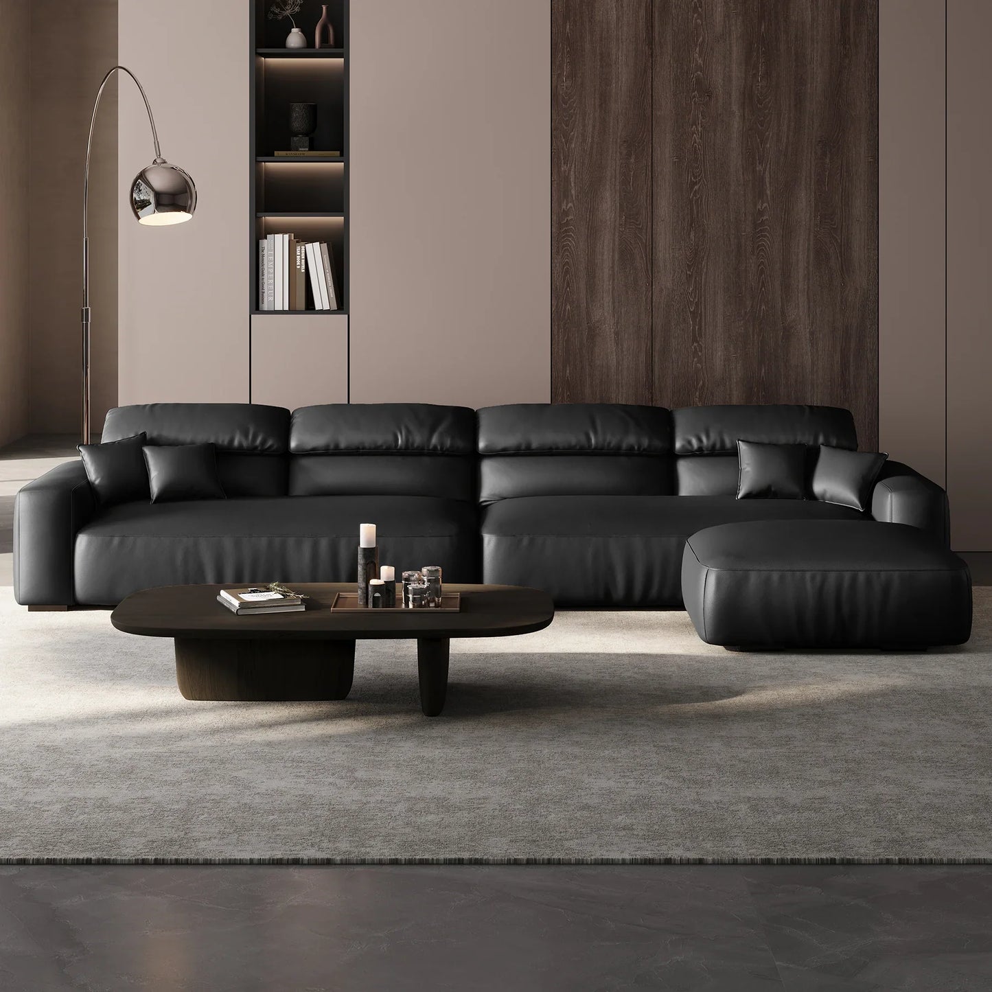 Chestnut Sofa and Ottoman