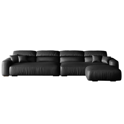 Chestnut Brown Leather Sofa and Ottoman