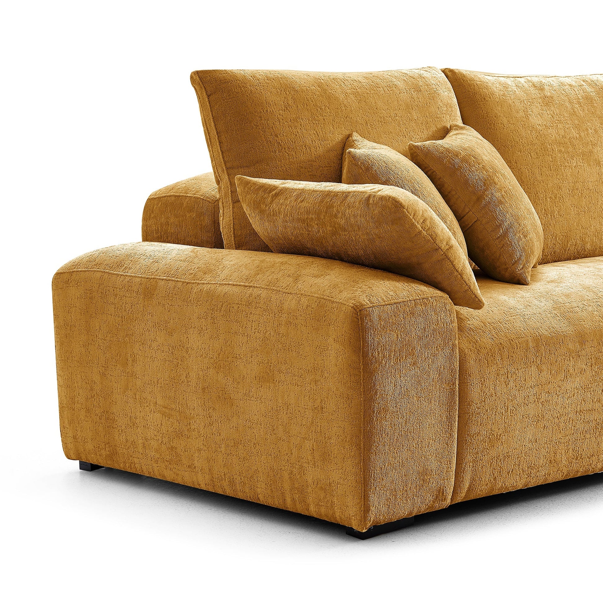 The Empress Beige Corner Sectional Sofa-Yellow