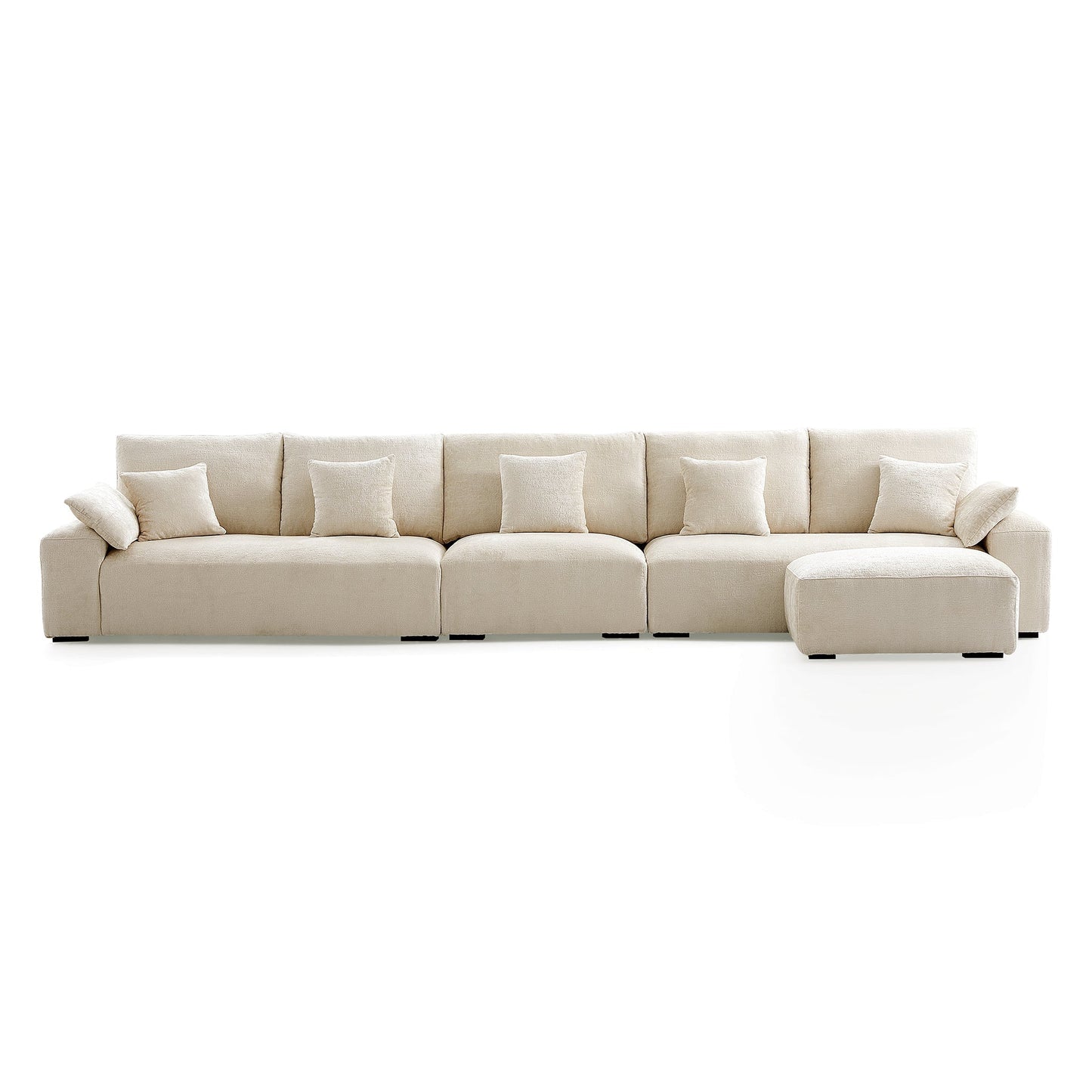 The Empress Yellow Sofa and Ottoman-Beige-175.6"