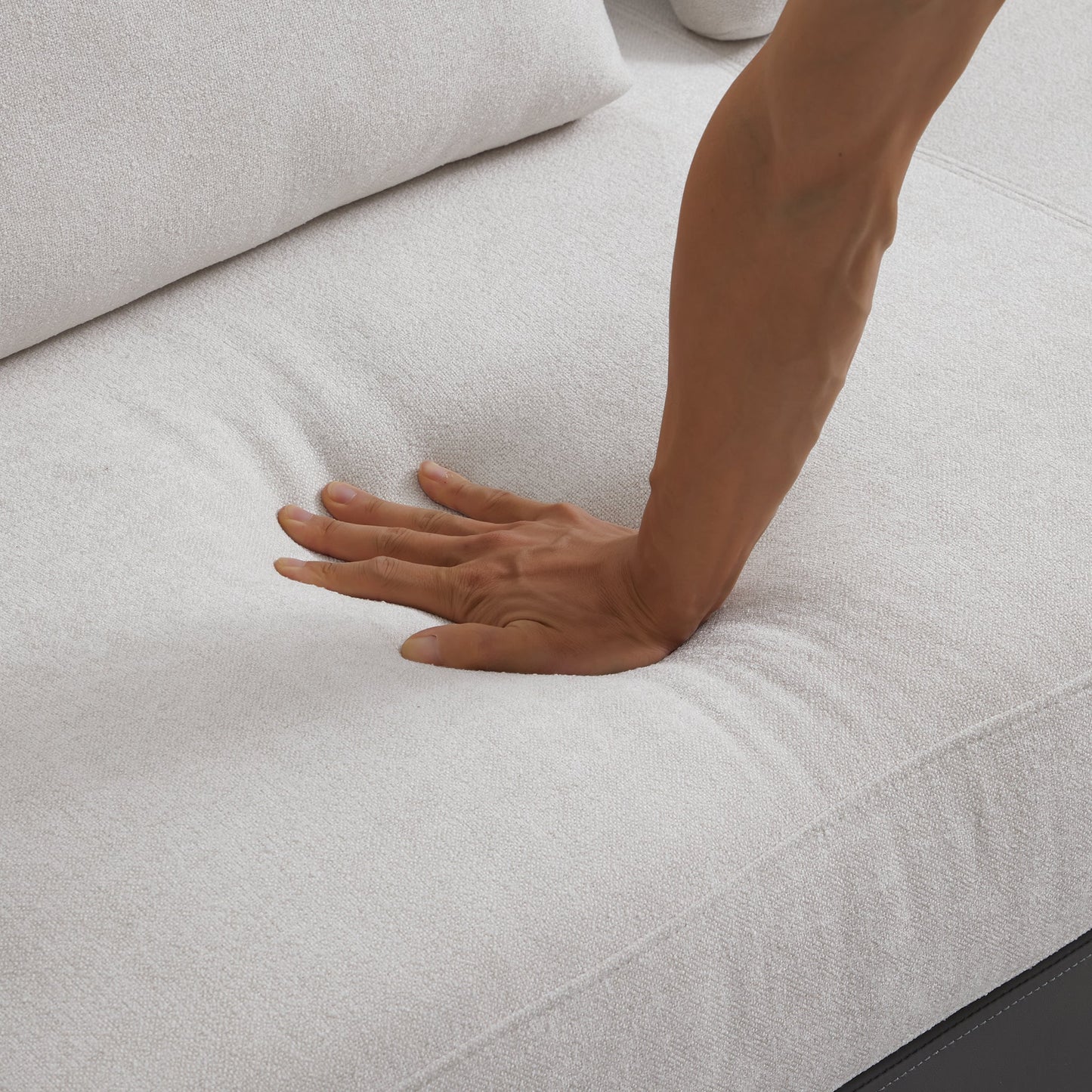 Connery Minimalist White Sectional-White